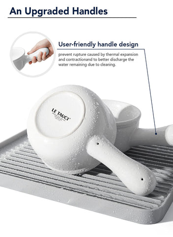 LE TAUCI glazed ceramic soup bowl with smooth surface for easier cleaning.