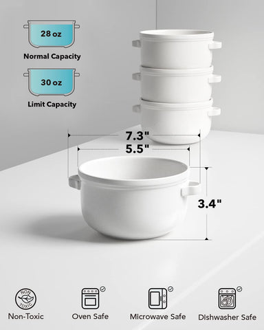 LE TAUCI white ceramic bowls suitable for a range of soups