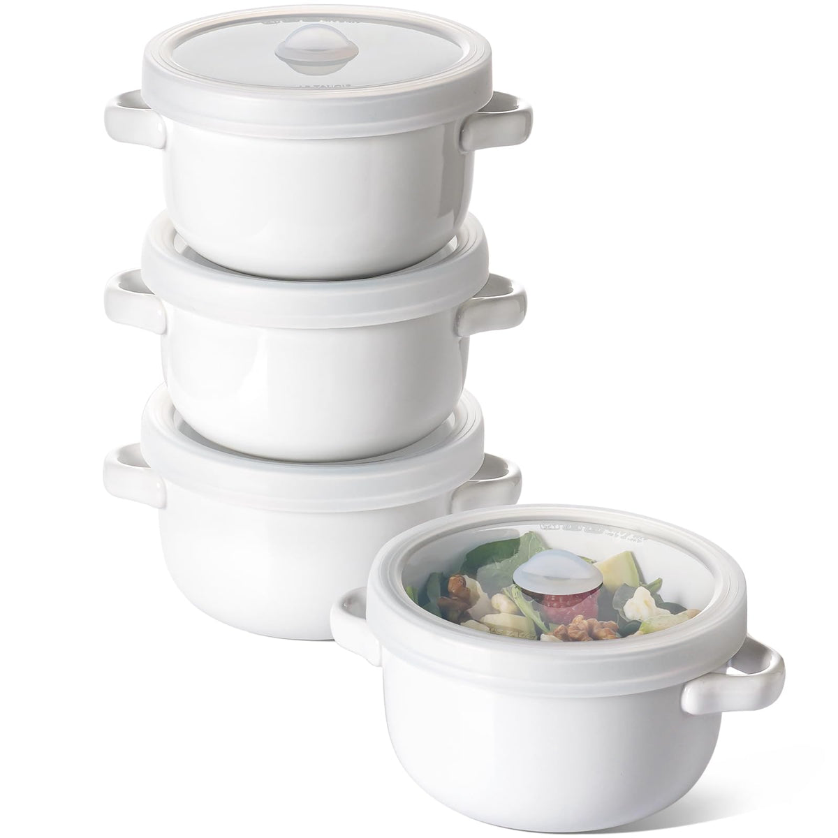 LE TAUCI soup bowls with handles for easy grip and 28 oz servings