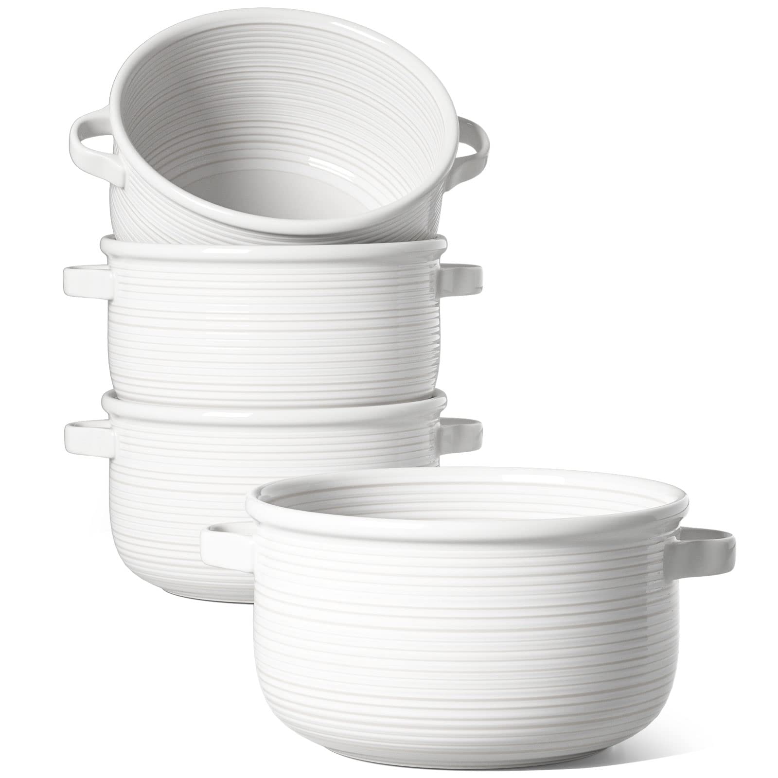 LE TAUCI soup bowls with handles for easy oven-to-table serving.