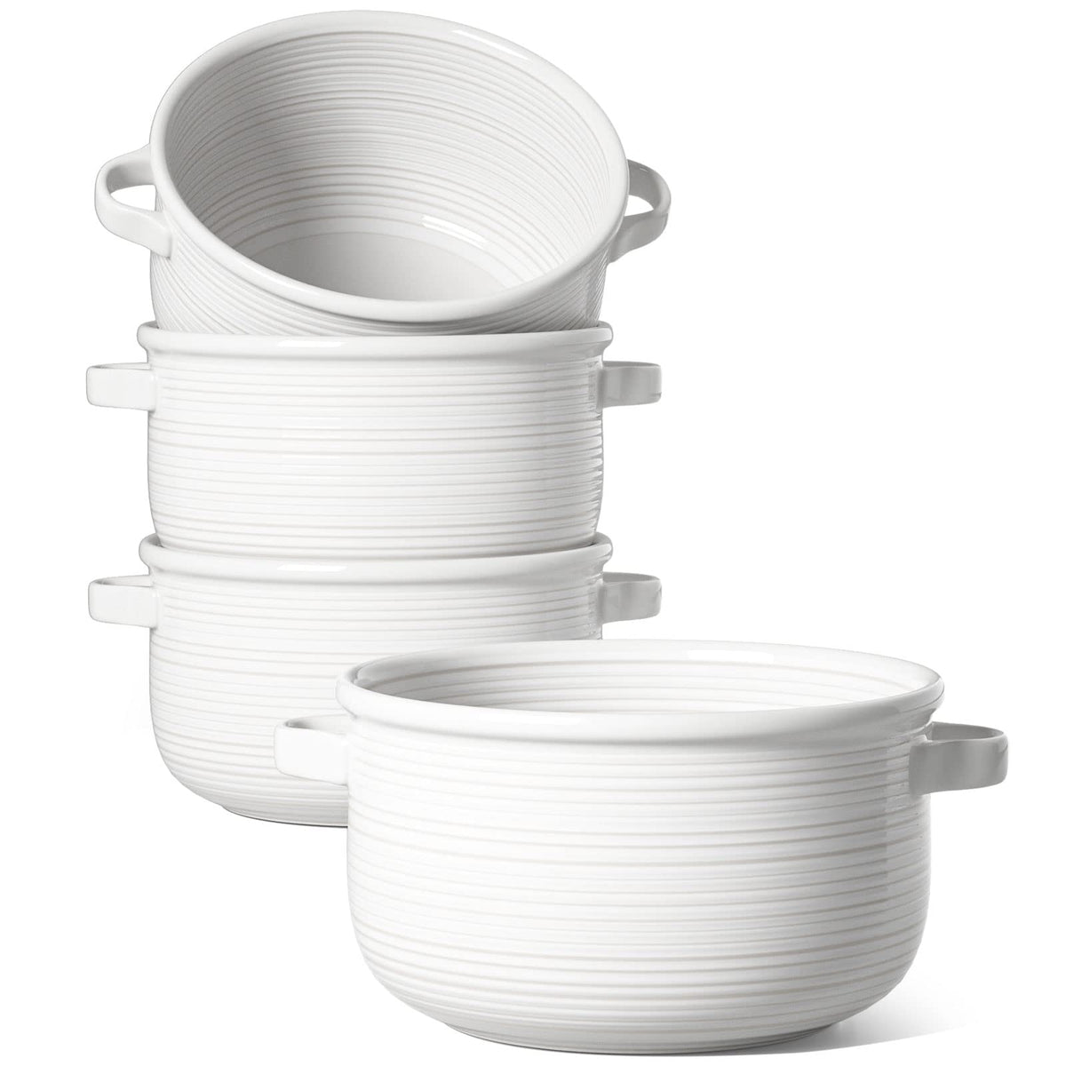 LE TAUCI soup bowls with handles for easy oven-to-table serving.
