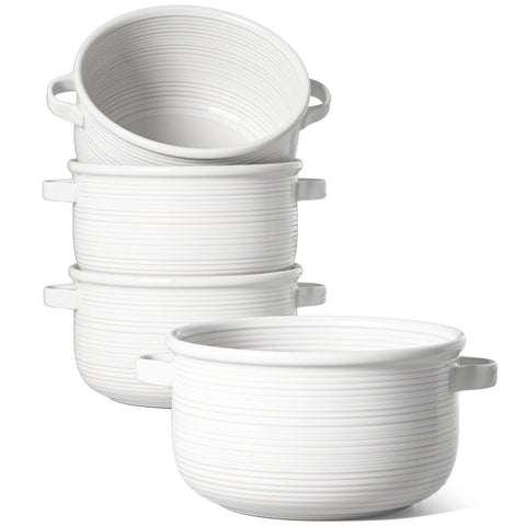 LE TAUCI soup bowls with handles for easy oven-to-table serving.