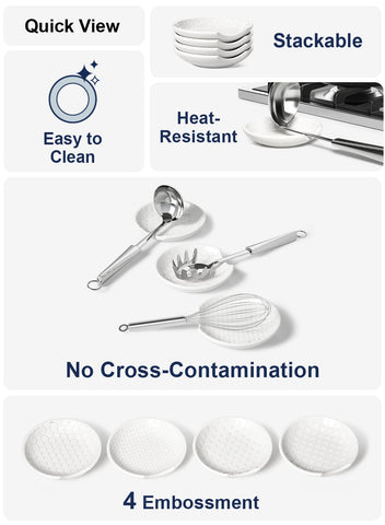 LE TAUCI heat-resistant spoon rest withstands high temperatures near the stove