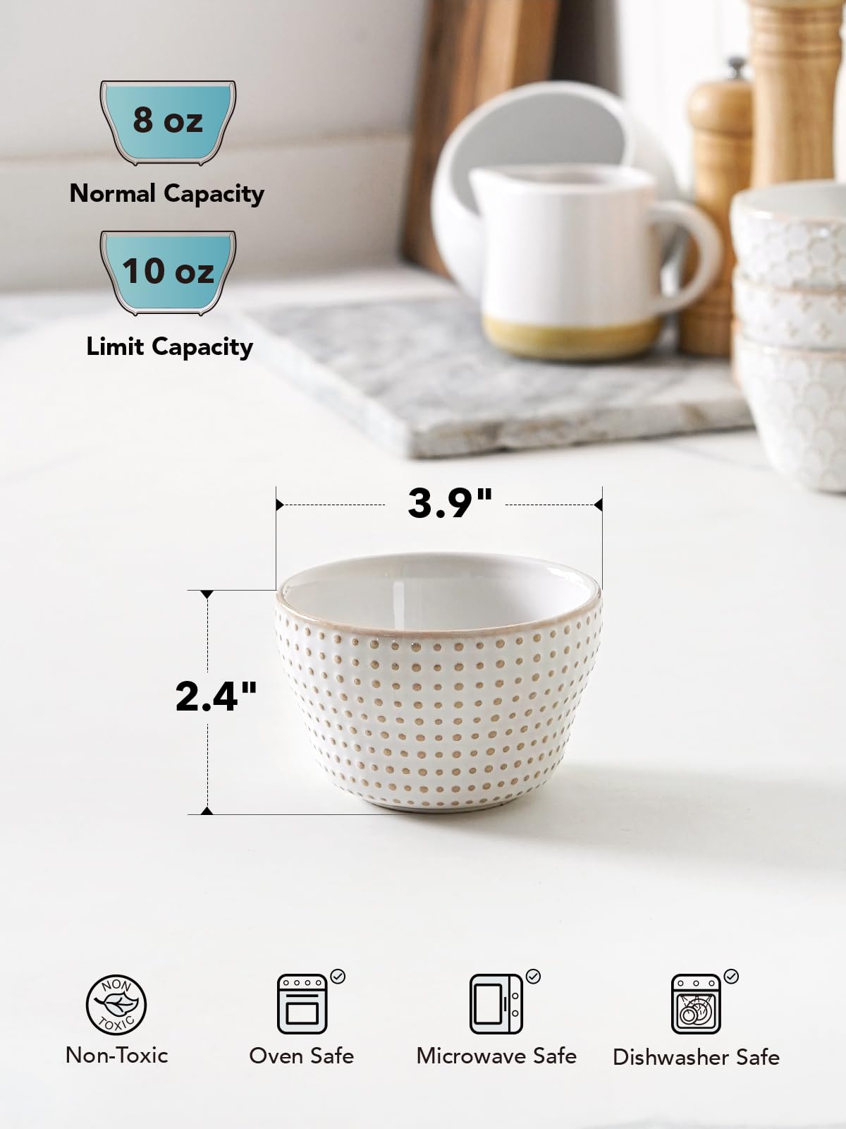 LE TAUCI stackable dessert bowls saving cabinet space and staying tidy.