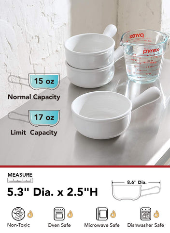 LE TAUCI stackable white glaze bowls save space and resist staining