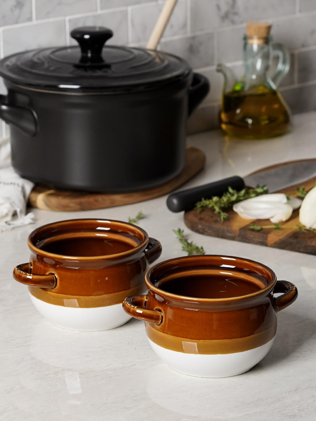 LE TAUCI thick-wall bowls retain heat for longer servings