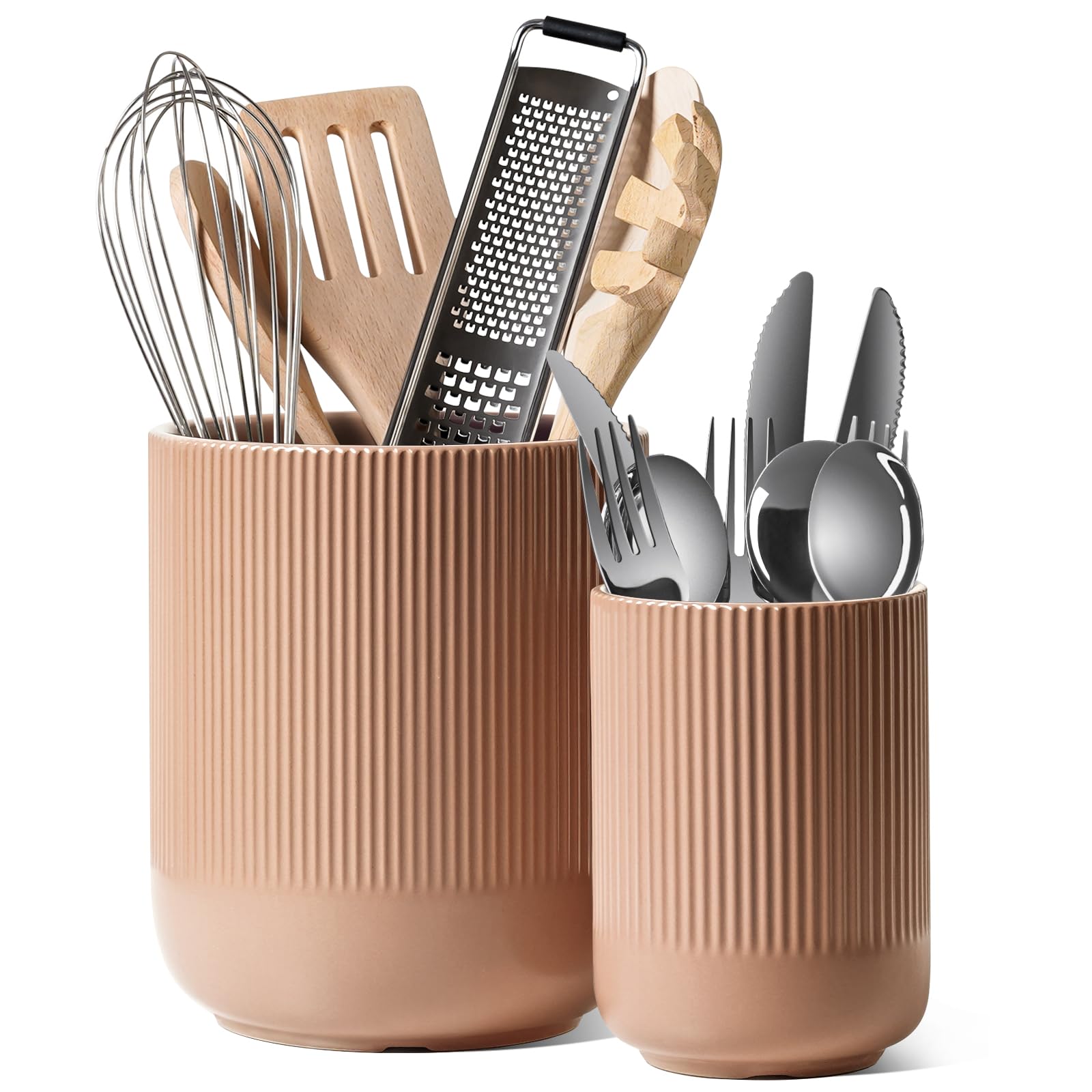 LE TAUCI large dusty pink utensil holder for easy access and organization