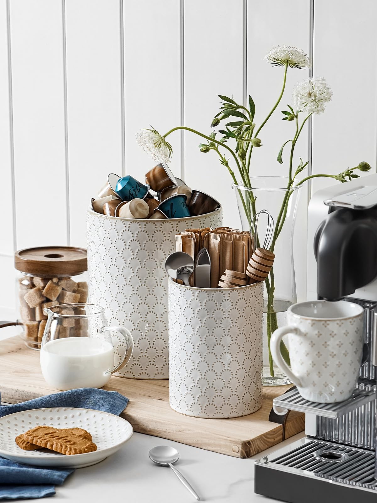 LE TAUCI small arctic white utensil holder for cutlery.