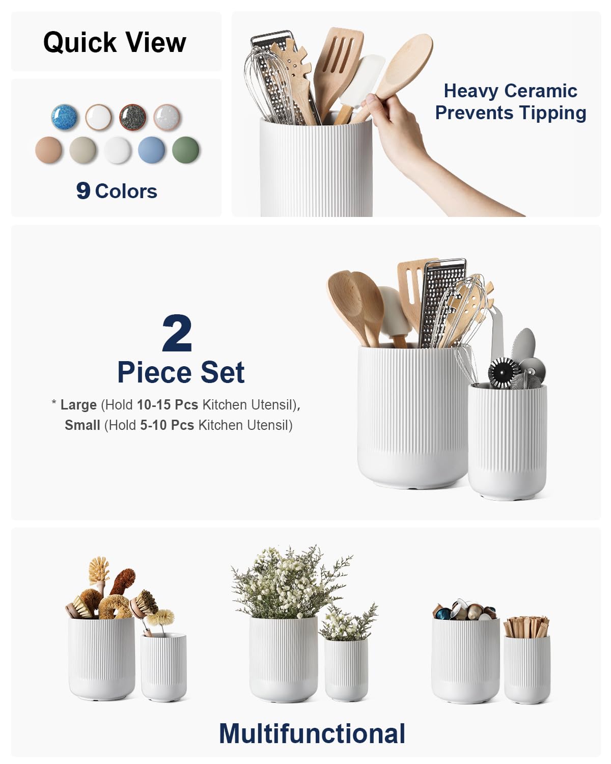 LE TAUCI small ceramic holder organizes cutlery neatly for compact spaces.