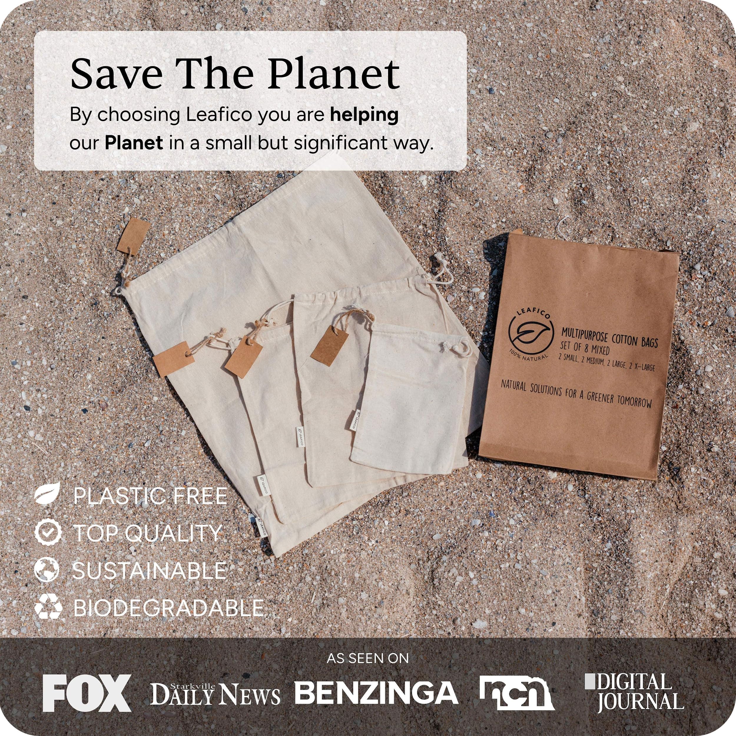 Leafico eco-friendly storage bags reduce waste while keeping items organized