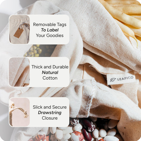 Leafico bag for shoes and accessories, easy to wash and reuse.