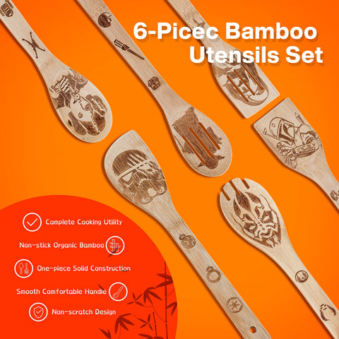 LeafyLane Star Wars wooden spatulas, ideal for flipping and serving with care.