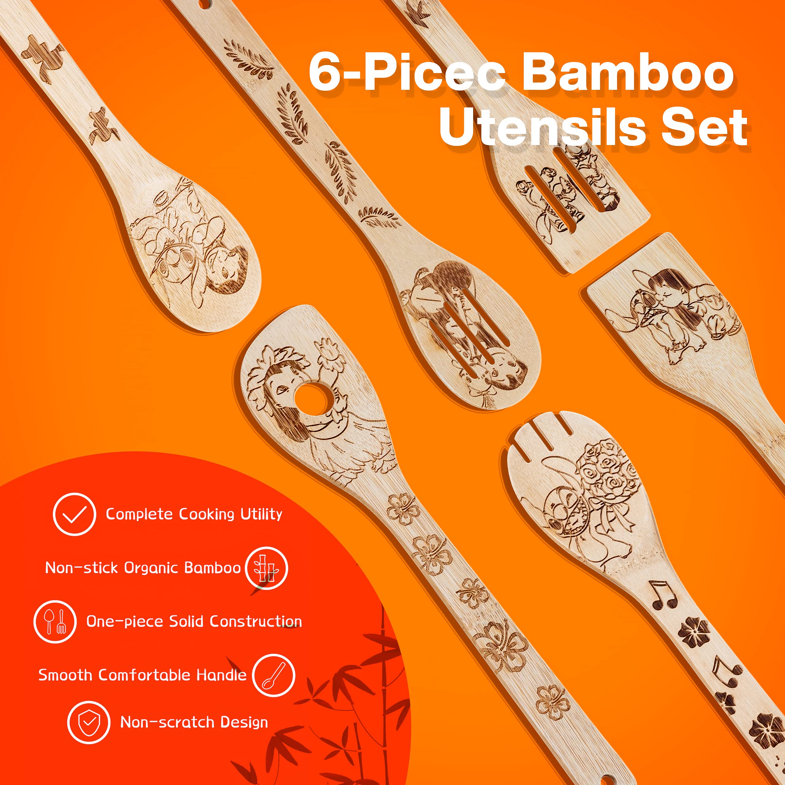 LeafyLane Stitch spoons in crock demonstrate easy access during prep.