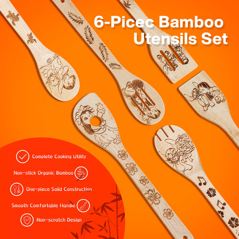 LeafyLane Stitch spoons in crock demonstrate easy access during prep.