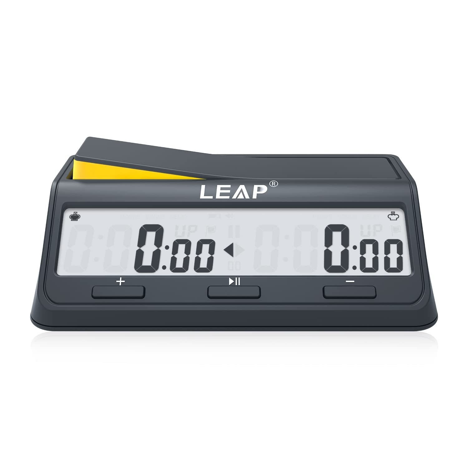 LEAP chess clock dual timers enable precise timing for tournaments.