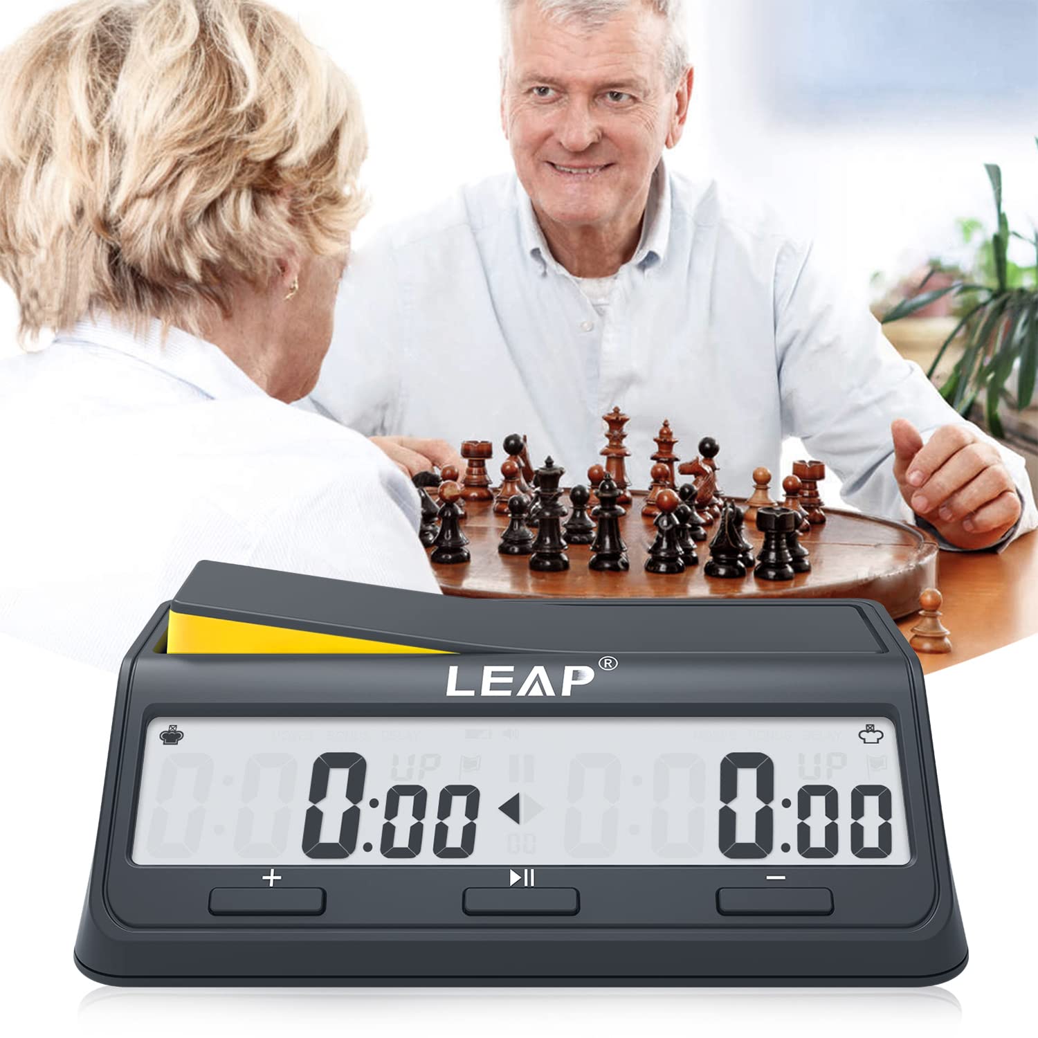 LEAP chess clock durable ABS shell for daily use.