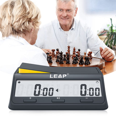 LEAP chess clock durable ABS shell for daily use.