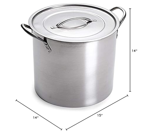 Learn To Brew 5-gallon stock pot side view demonstrates solid stainless build for simmering.