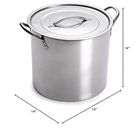Learn To Brew 5-gallon stock pot side view demonstrates solid stainless build for simmering.