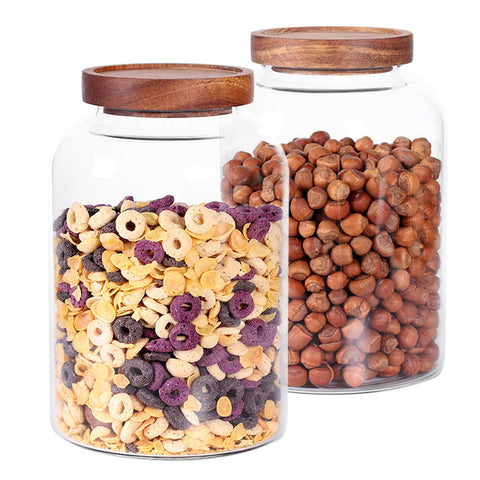 Leaves and Trees Y dry goods organizer enhances kitchen decor and visibility.