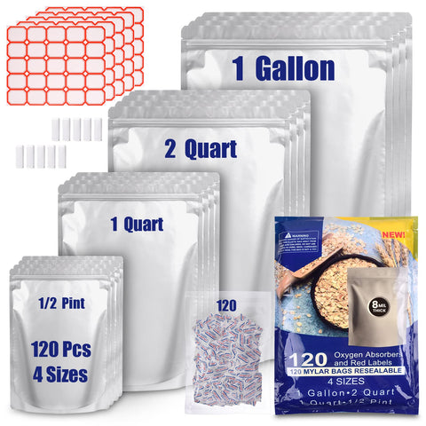 Leboduo 120mylar bags with oxygen absorbers for longer freshness
