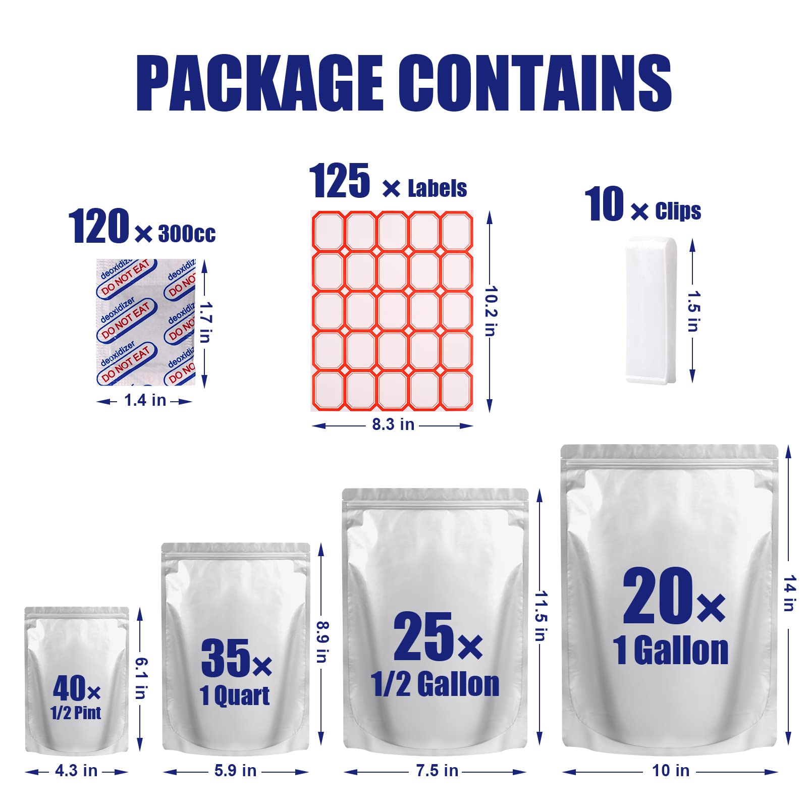 Leboduo four sizes of mylar bags for flexible pantry organization