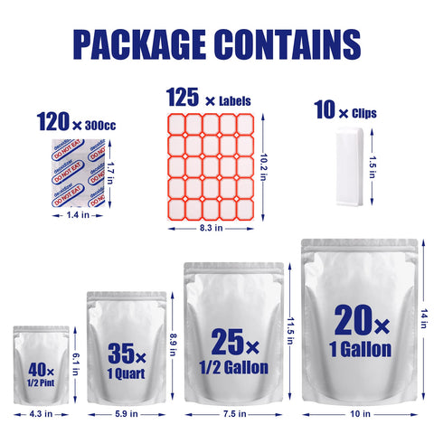 Leboduo four sizes of mylar bags for flexible pantry organization