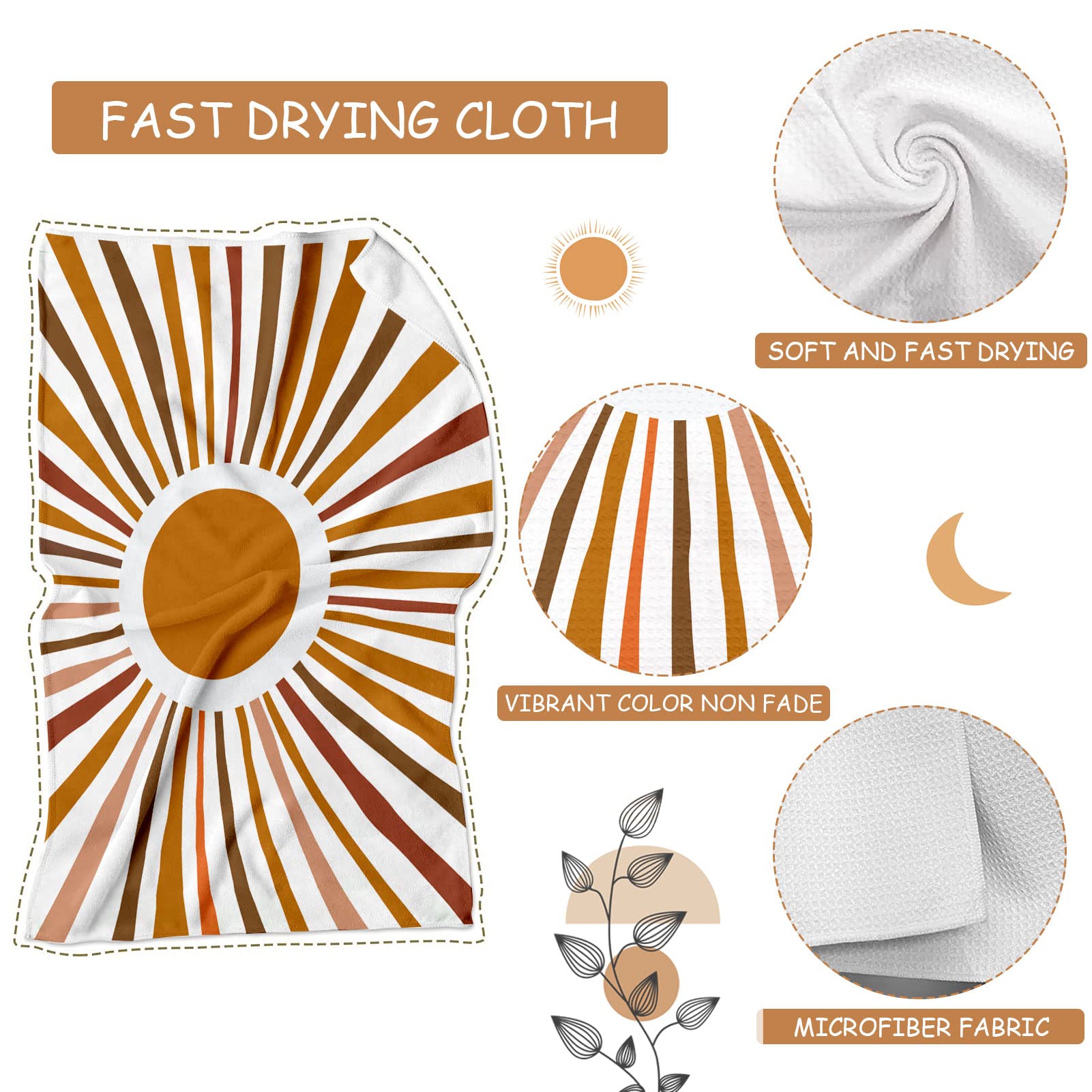 Lebsitey Boho Kitchen Towels featuring a rivers motif, ideal for quick cleans