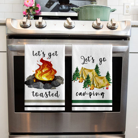Lebsitey camping towels happy camper pattern brings cheerful vibes to camping