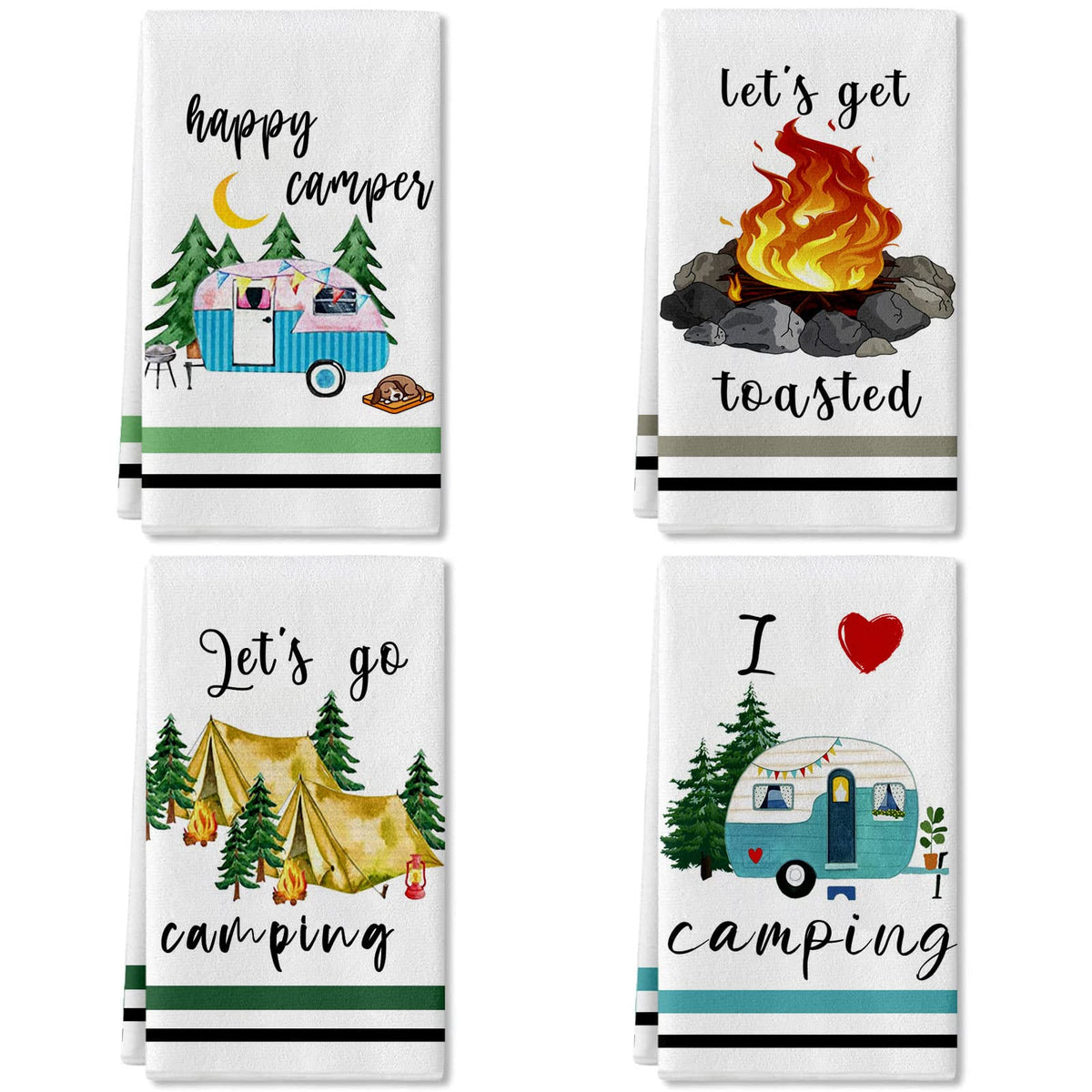 Lebsitey camping towels tent pattern ideal for outdoor meals and quick cleanup