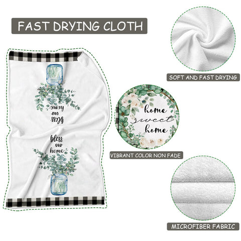 Lebsitey eucalyptus leaves dish towel offers high absorbency for quick kitchen drying.