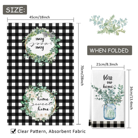 Lebsitey eucalyptus leaves dish towel durable microfiber cleans and dries without scratching.