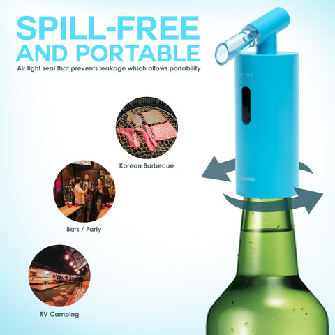 Leburry Soju Dispenser USB-C rechargeable enables portable outdoor use