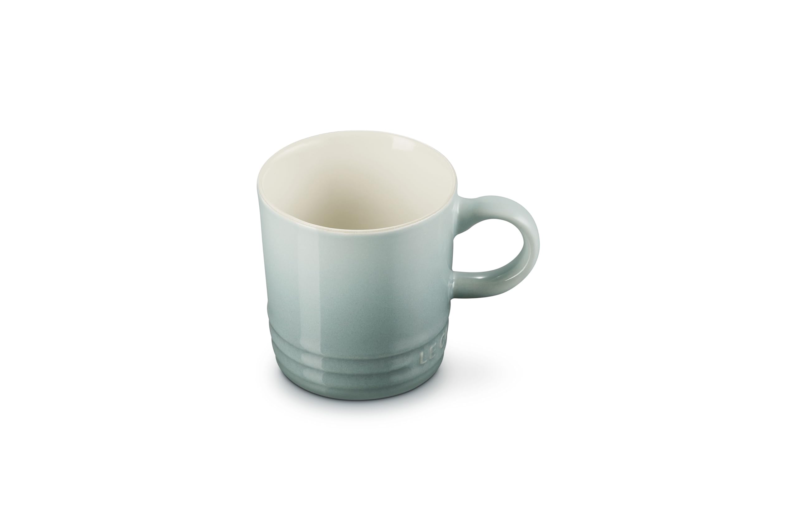 Le Creuset espresso mug 3 oz with sea salt glaze, ideal for a precise shot.