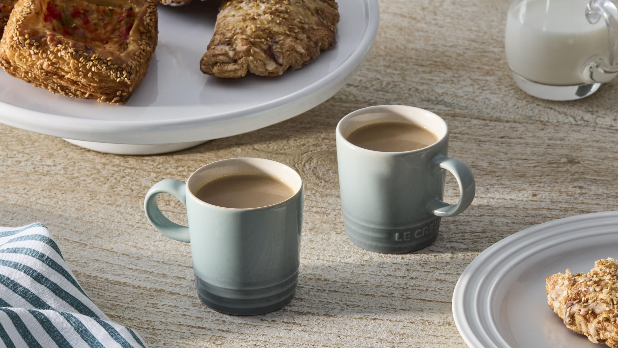 Le Creuset heat-retention mug preserves espresso warmth in the cup.