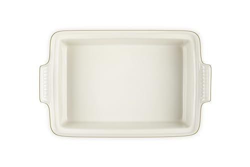 Le Creuset Heritage Rectangular Casserole Olive browns food evenly in the oven