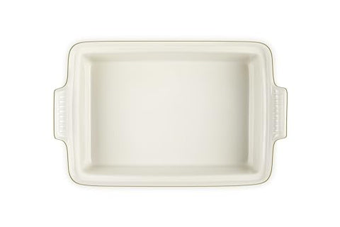 Le Creuset Heritage Rectangular Casserole Olive browns food evenly in the oven