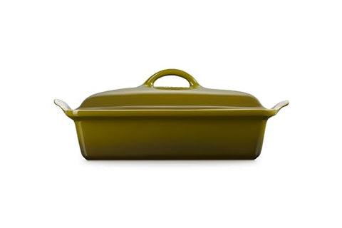 Le Creuset Olive casserole releases food easily for quick cleanup