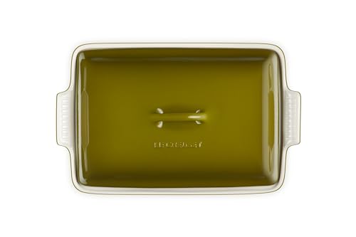 Le Creuset glaze close-up on Olive casserole showing durable finish