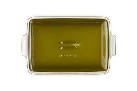 Le Creuset glaze close-up on Olive casserole showing durable finish