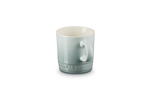 Le Creuset stoneware espresso mug sea salt glaze, durable for daily use.