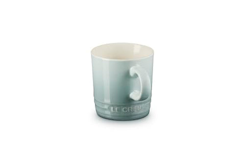 Le Creuset stoneware espresso mug sea salt glaze, durable for daily use.