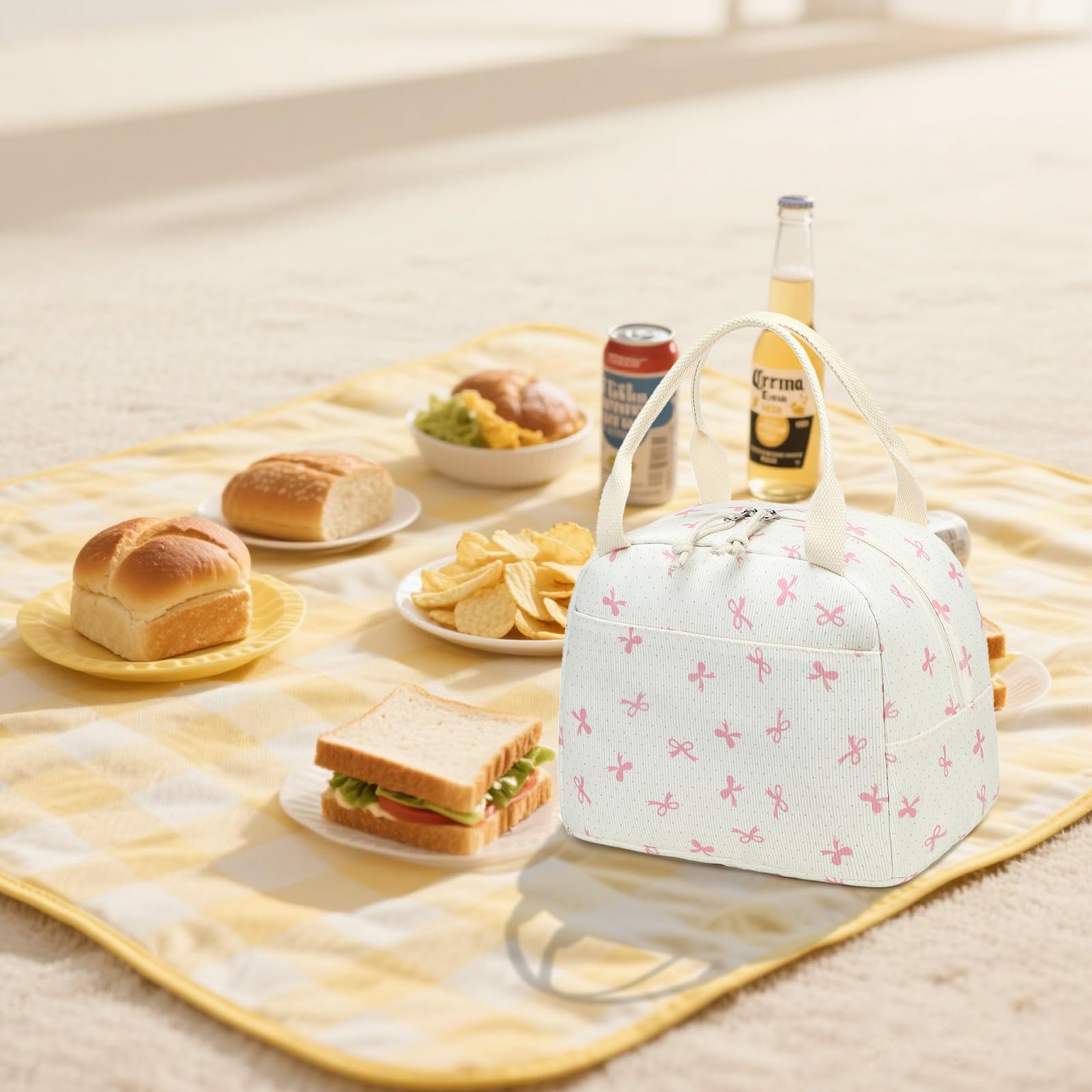 LEDAOU lunch bag dimensions 10.8x6.3x8.85 inches fits containers