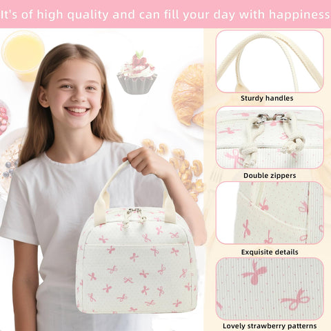 LEDAOU insulated lunch bag with aluminum foil lining preserves freshness on outings