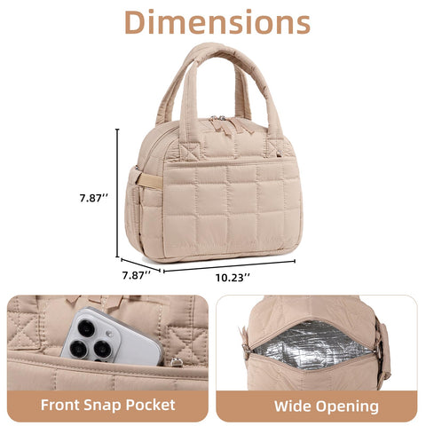 LEDAOU lunch box front pocket stores phone and small essentials.