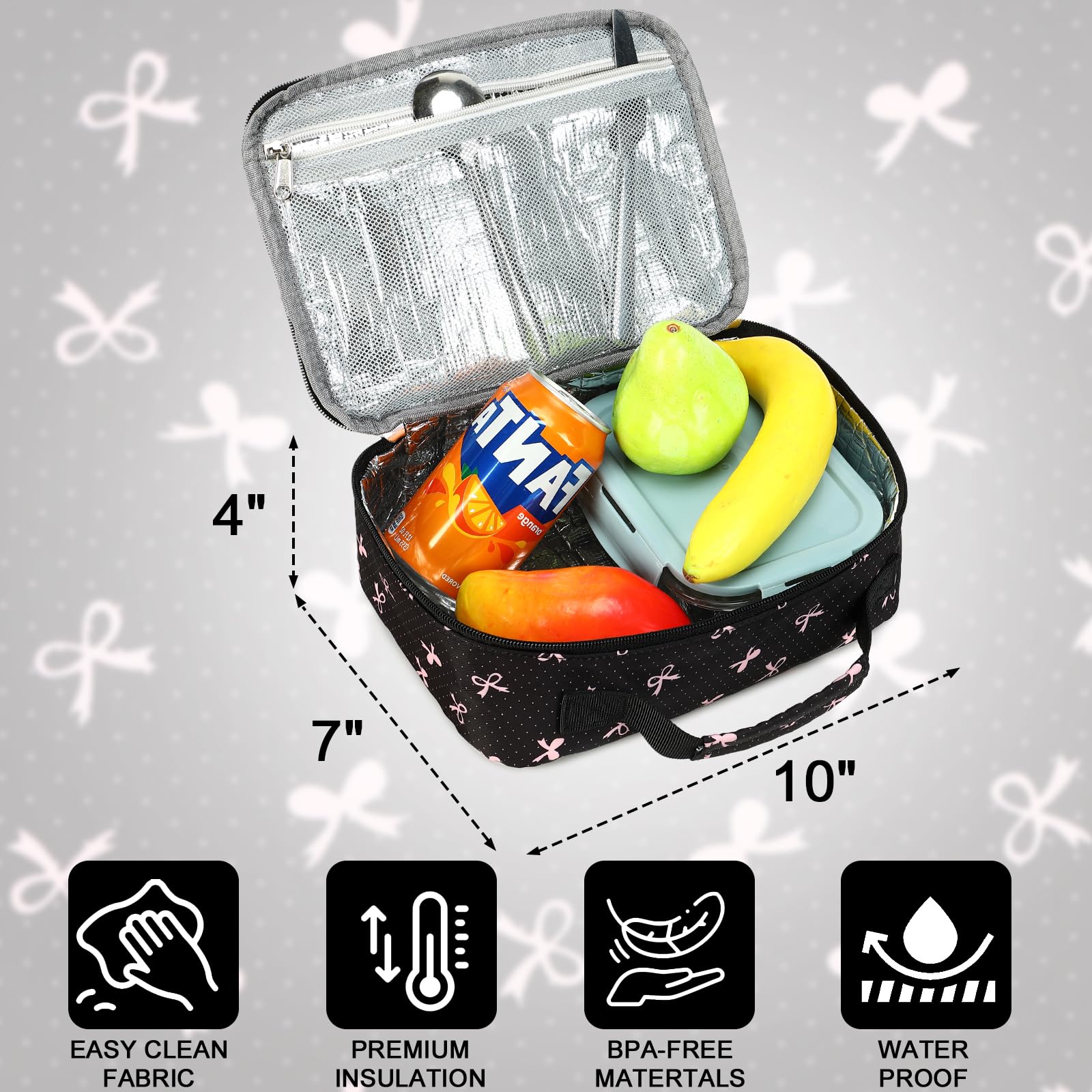LEDAOU lunch box strong handle closeup emphasizes durable carrying comfort.