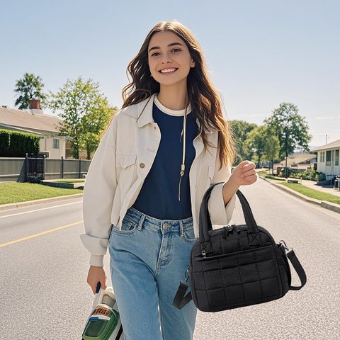 LEDAOU lunch box with adjustable strap for hands-free commuting