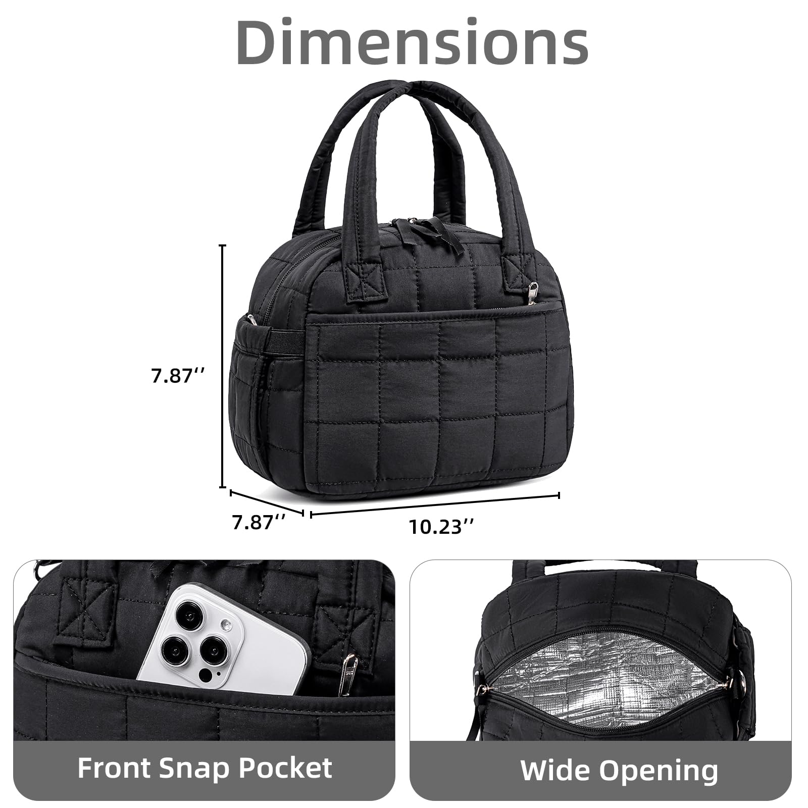LEDAOU front pocket stores phone and utensils for easy access