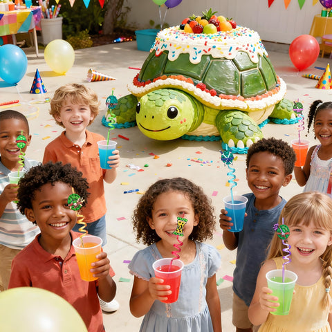 LEDUO bright color attachments create exciting ninja turtle party favors.
