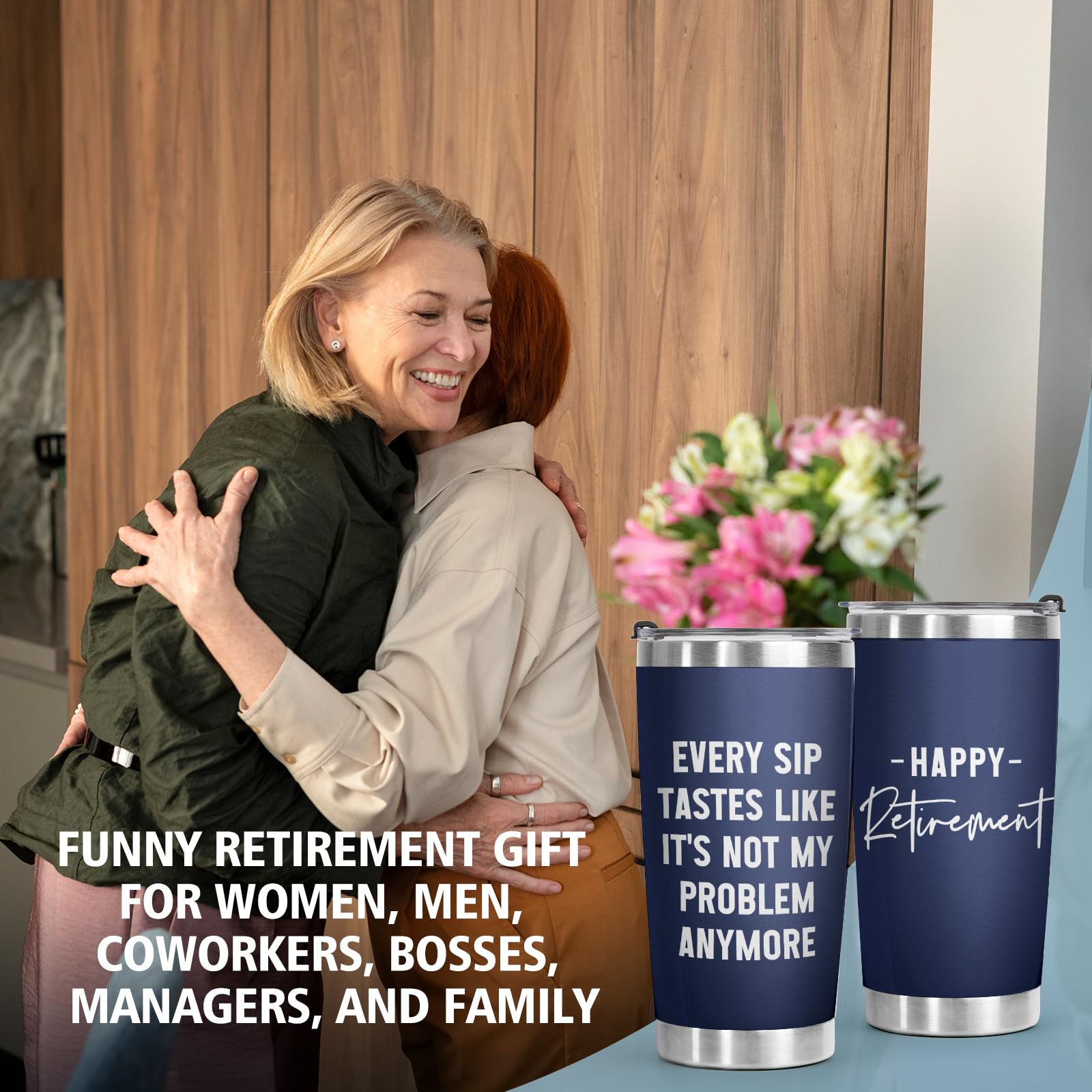 Leebbsin insulated double-wall tumbler preserves cold and hot drinks.